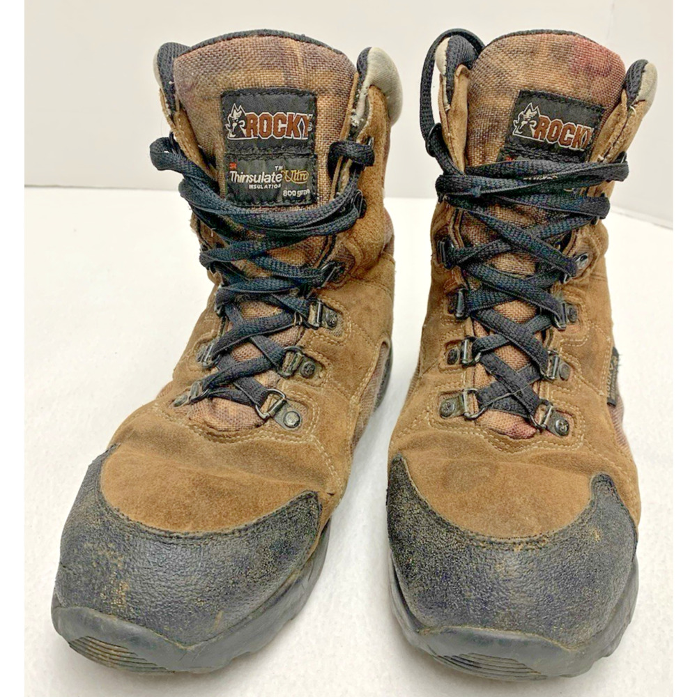 Rocky Gear Boots Youth Size 6 M Brown Camo Insulated Lace up READ